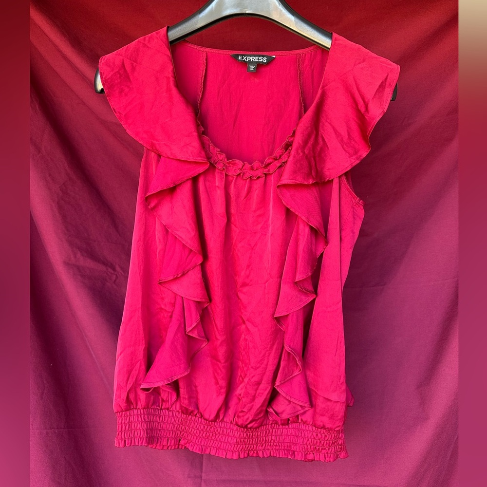 Express Ruby Ruffle Blouse - image 1